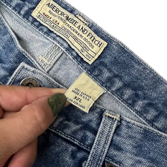 Vintage Abercrombie & Fitch Mens Carpenter Wide Leg Jeans Medium Wash Size 32L - Picture 11 of 16